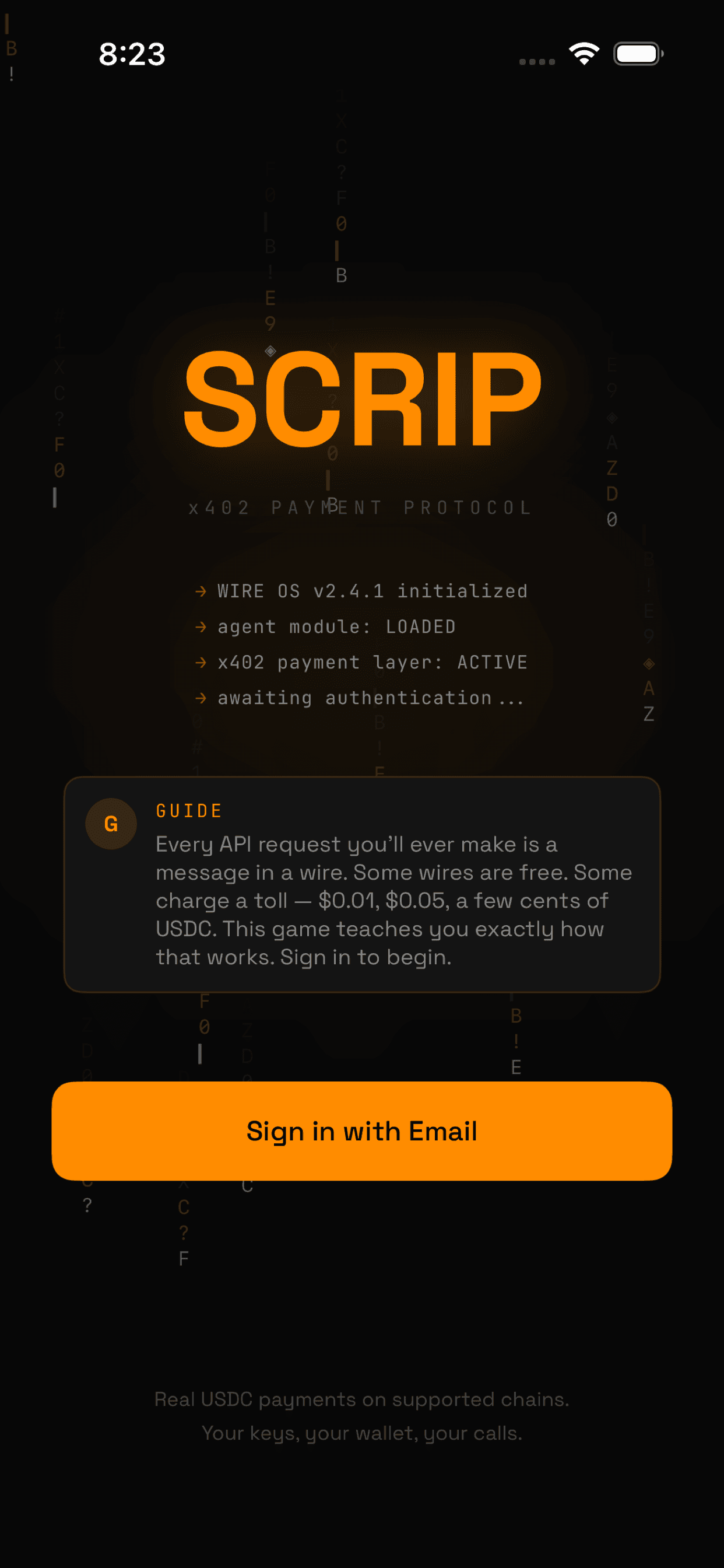 SCRIP X402 screenshot